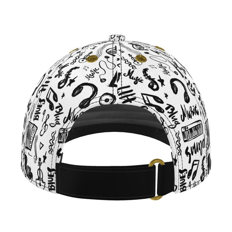 Baseball Cap Black & White Music Logo