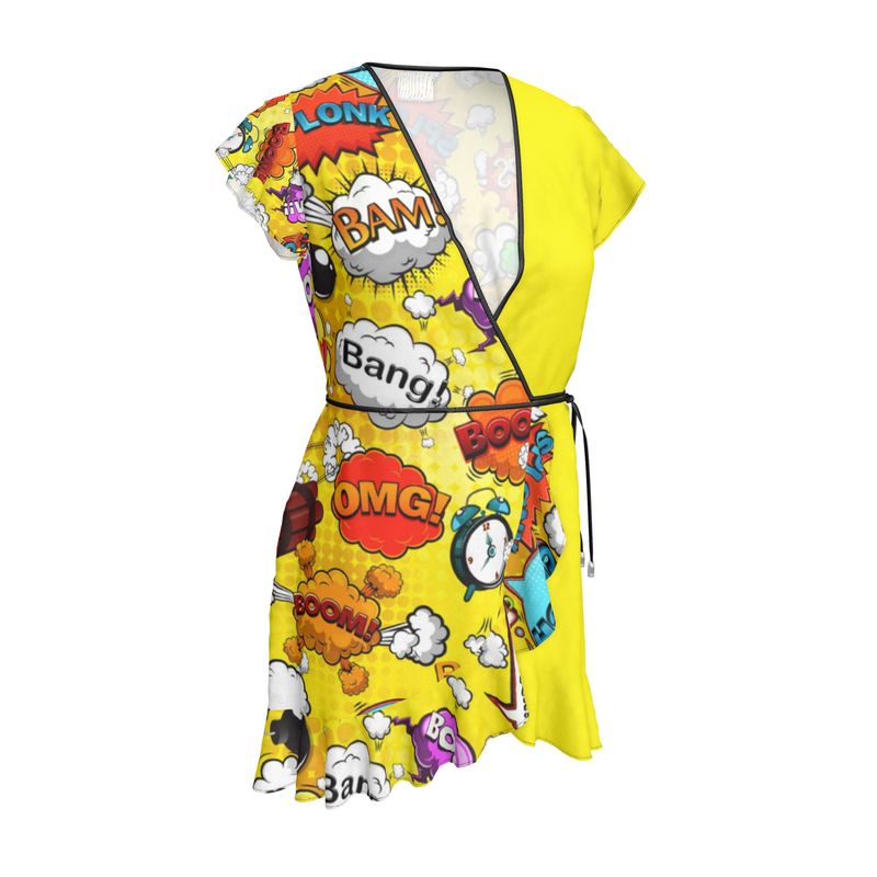 Tea Dress Yellow Pop Art