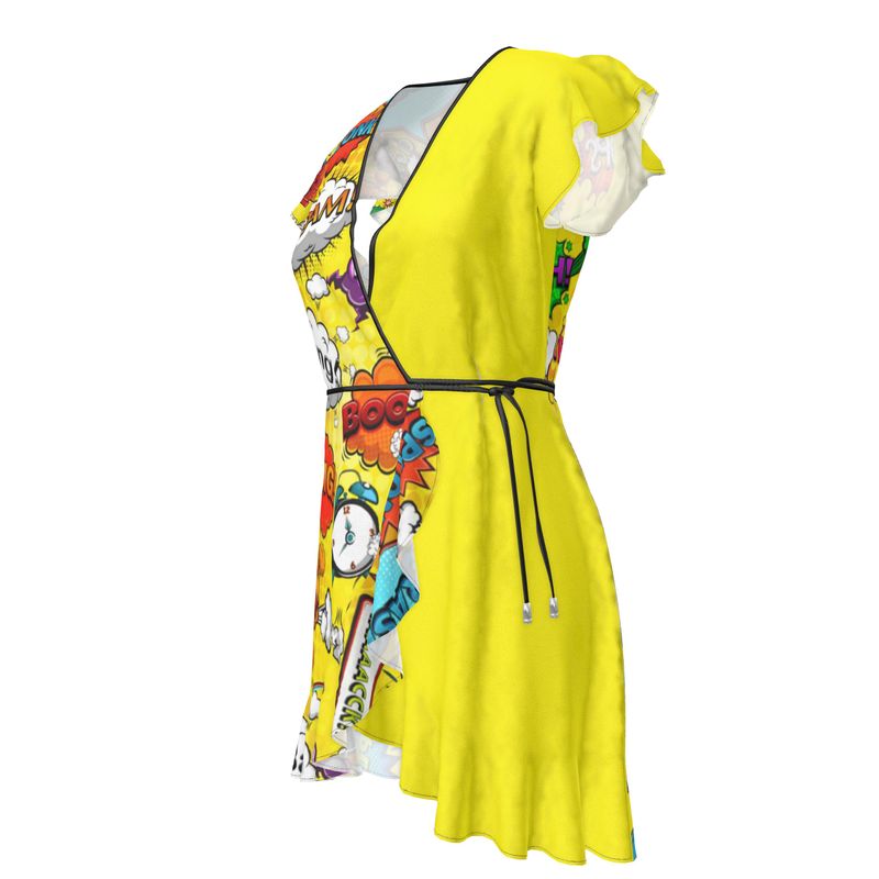 Tea Dress Yellow Pop Art