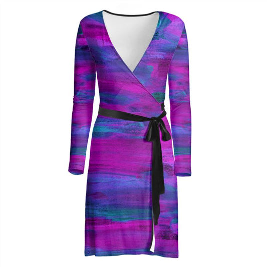 Purple Art, Wrap Dress.