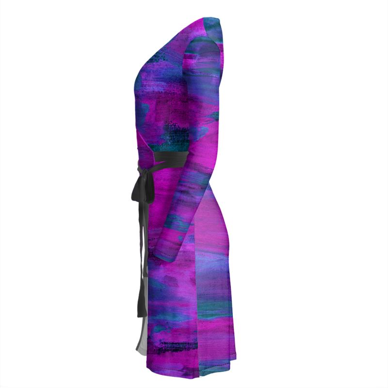 Purple Art, Wrap Dress.