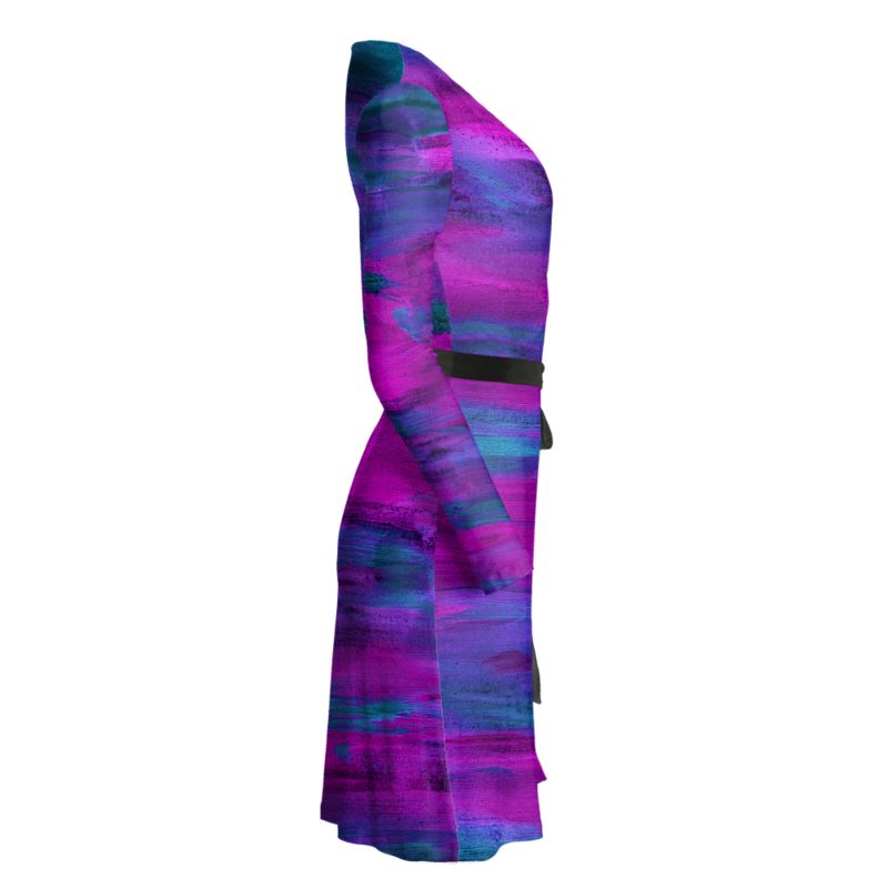 Purple Art, Wrap Dress.