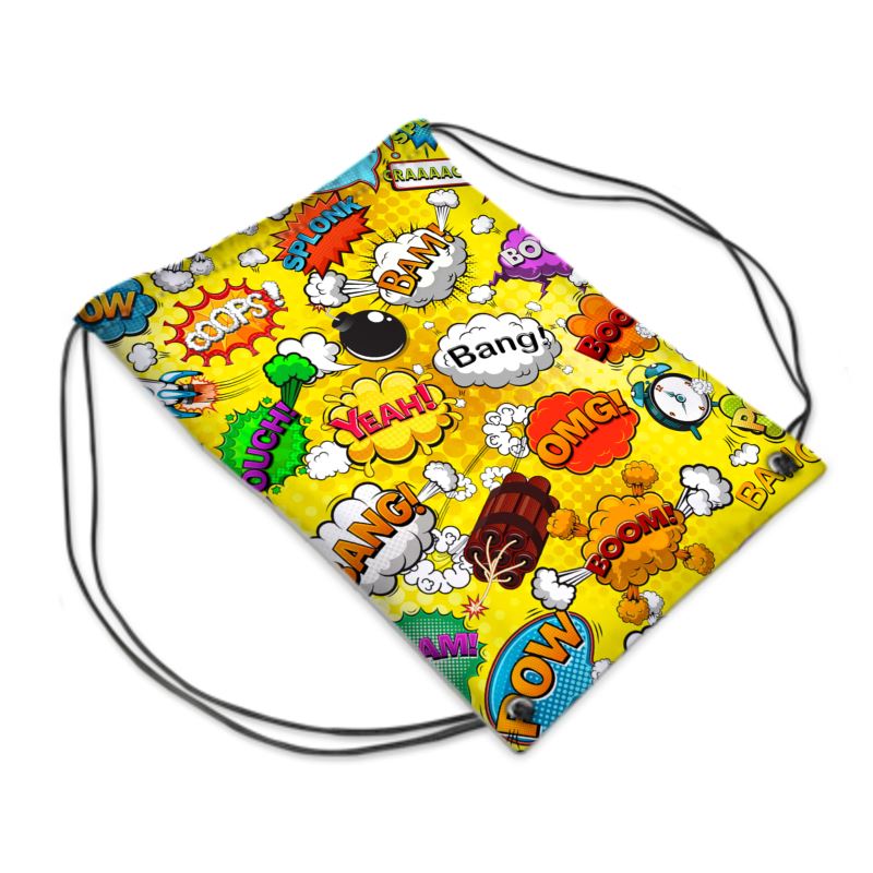 Drawstring PE Bag Yellow Pop Art