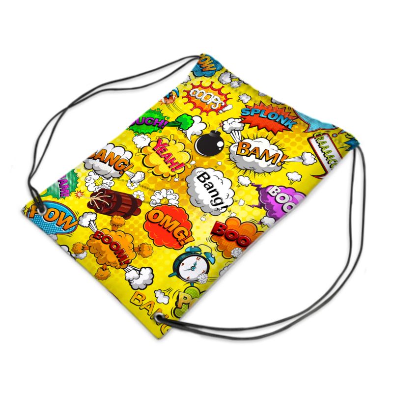 Drawstring PE Bag Yellow Pop Art