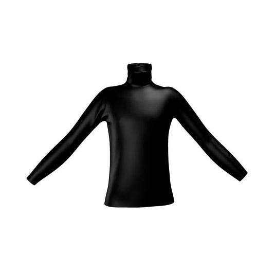 Mens Slim Fit Roll Neck Plain Black