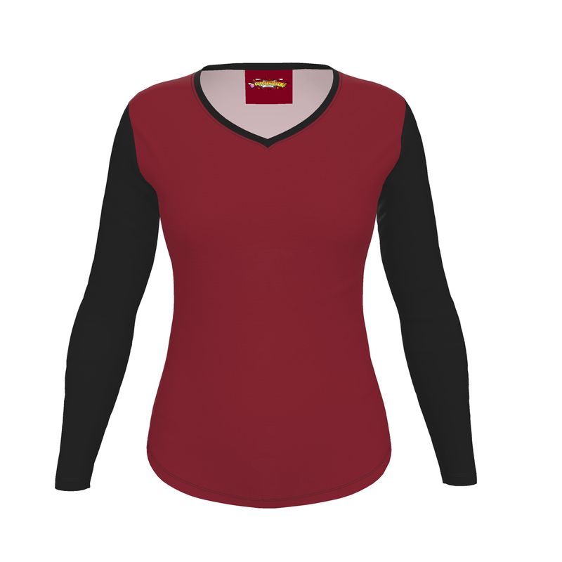 Womens T-Shirt Black & Burgundy Inspired by K.R.