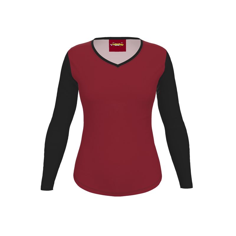 Womens T-Shirt Black & Burgundy Inspired by K.R.