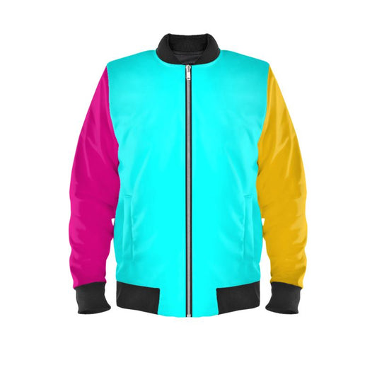 Satin Men's Bomber Jacket Color Block, WTF!