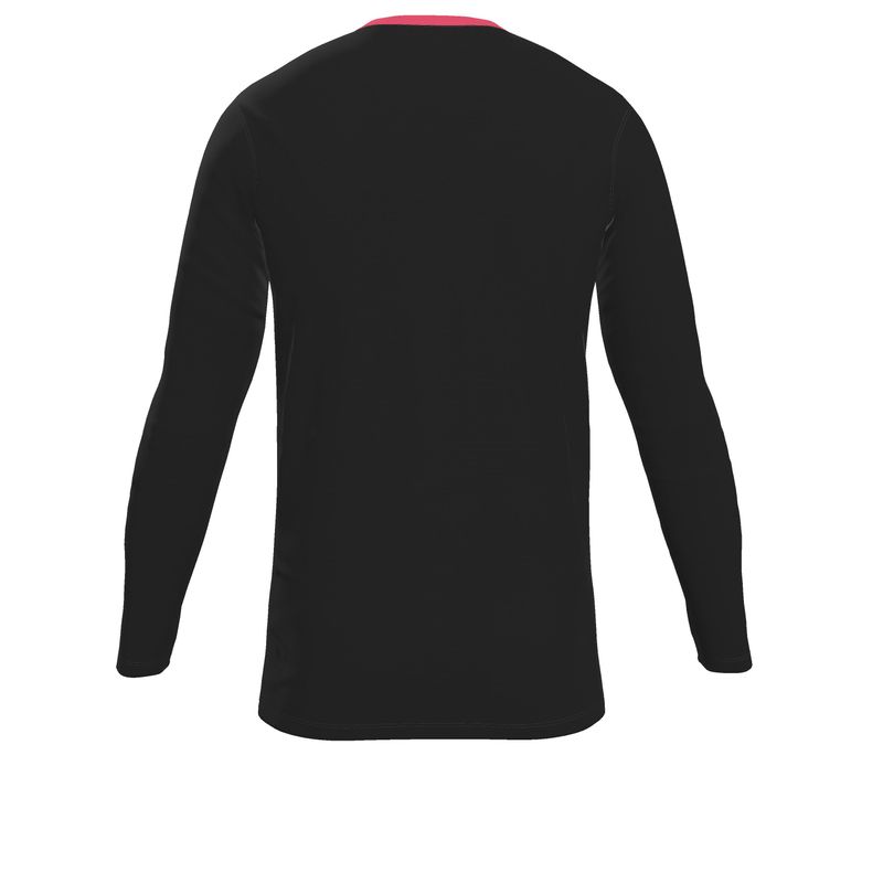 V-Neck, Slim-Fit, Long-Sleeves T-Shirt, Black for Cabaret Red.