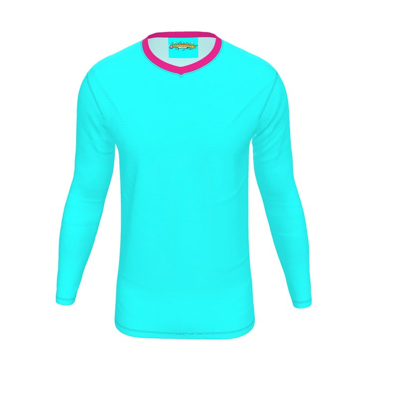 Aqua Blue, Long-Sleeve T-shirt, Color Block collection.