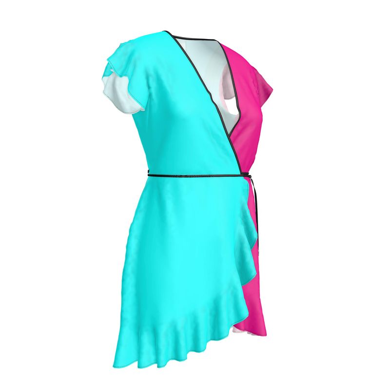 Aqua Blue & Hot Pink, Tea Dress.