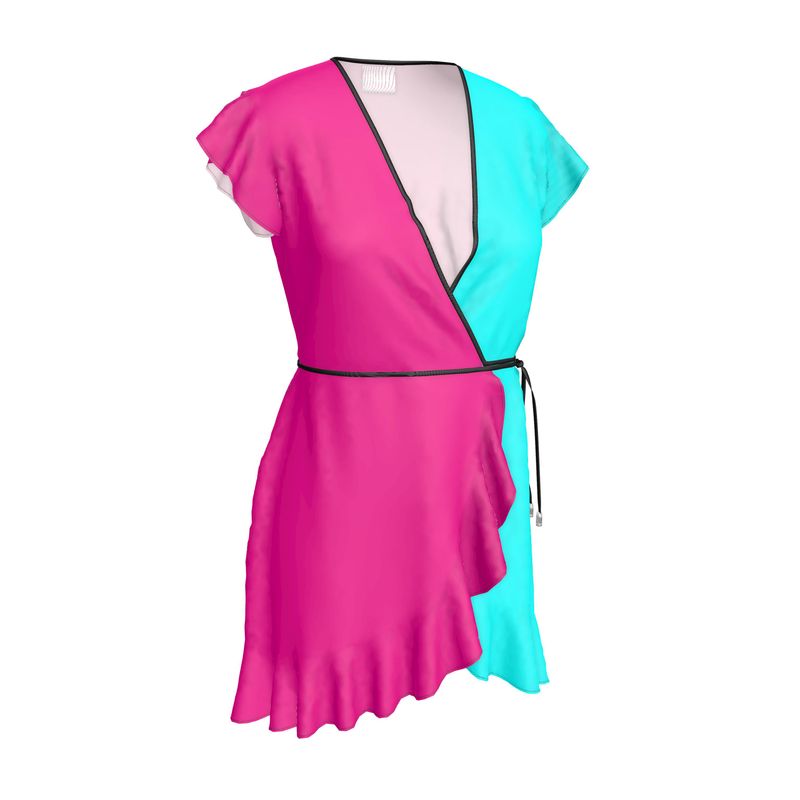 Hot Pink & Aqua Blue, Tea Dress.