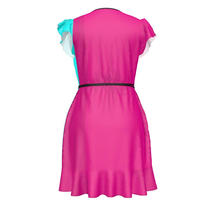 Hot Pink & Aqua Blue, Tea Dress.