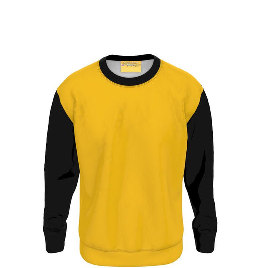 Sweatshirt, Mikado Yellow, Black Sleeves.