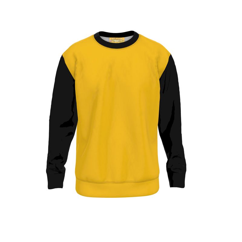 Sweatshirt, Mikado Yellow, Black Sleeves.