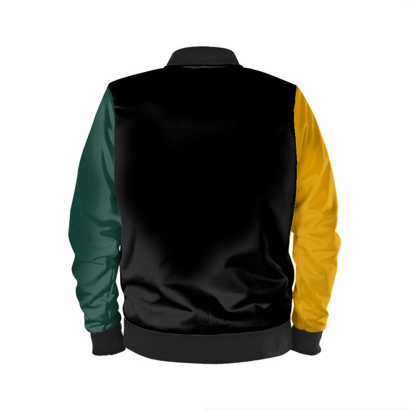 Imperial Red Marble Velvet Bomber Jacket, Classic Color Block.