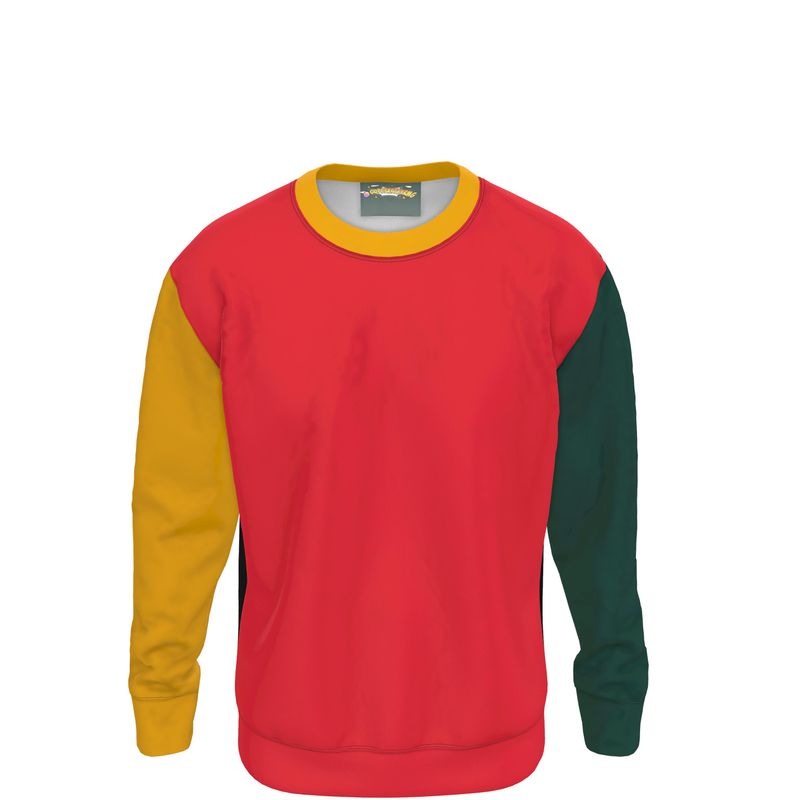 Imperial Red, Classic Color Block Sweatshirt.