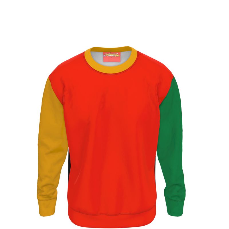 Scarlet Red, Classic Color Block Sweatshirt.