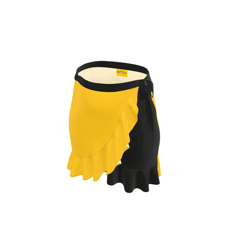 Mikado Yellow & Black Flounce Skirt.