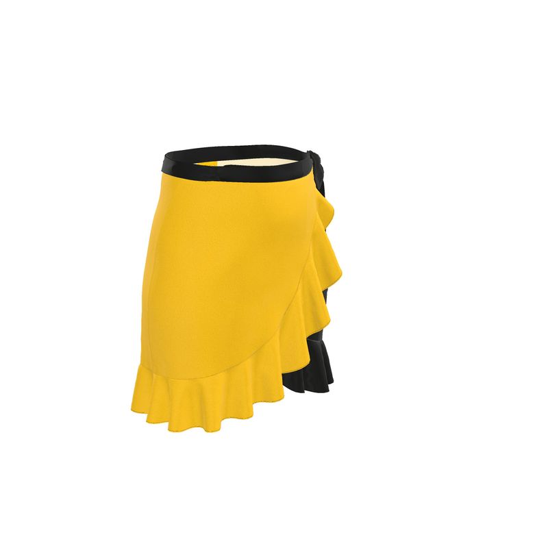 Mikado Yellow & Black Flounce Skirt.