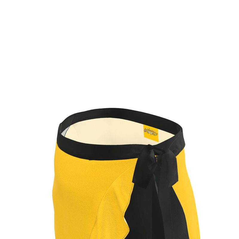 Mikado Yellow & Black Flounce Skirt.