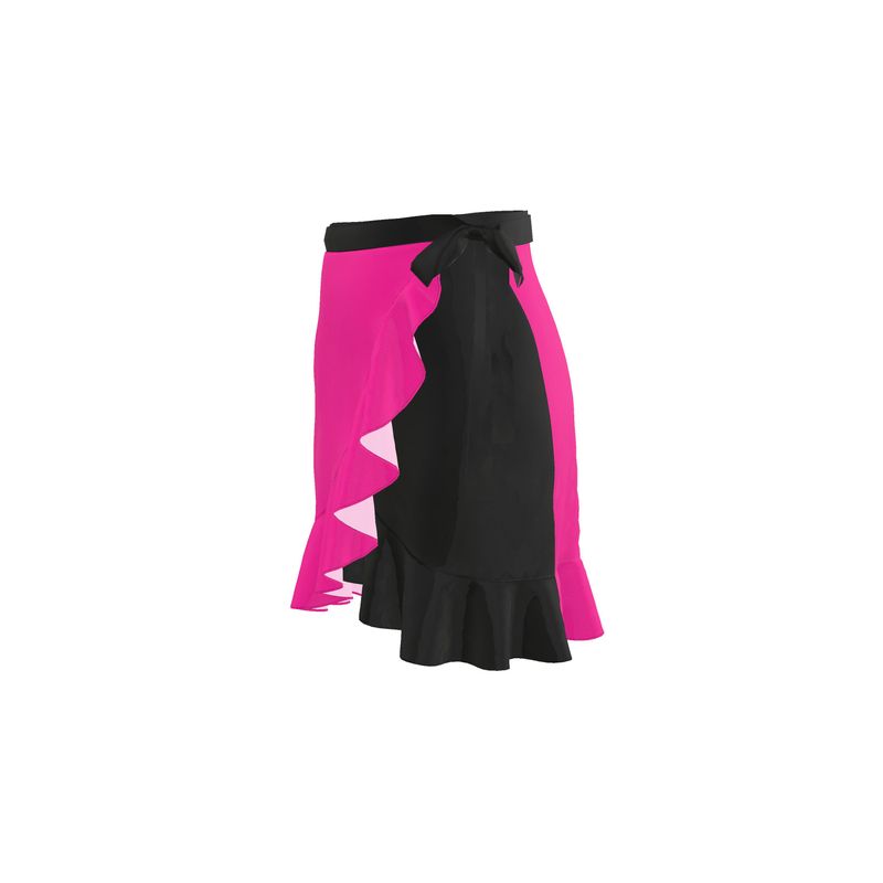 Hot Pink & Black, Flounce Skirt.