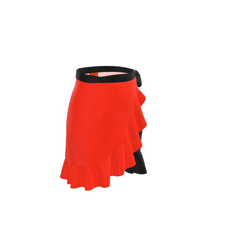 Scarlet Red & Black, Flounce Skirt.