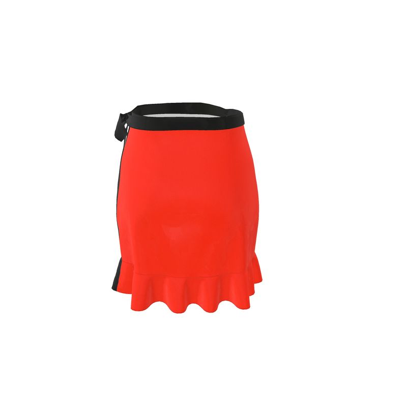 Scarlet Red & Black, Flounce Skirt.