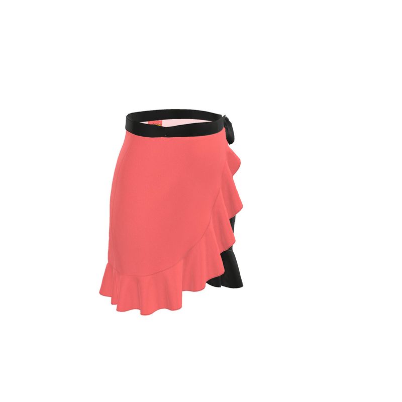 Indian Red1 & Black, Flounce Skirt.