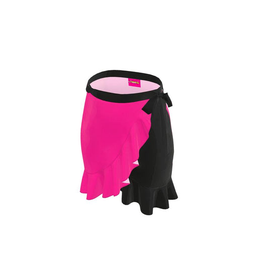 Pink GLO & Black, Flounce Skirt.