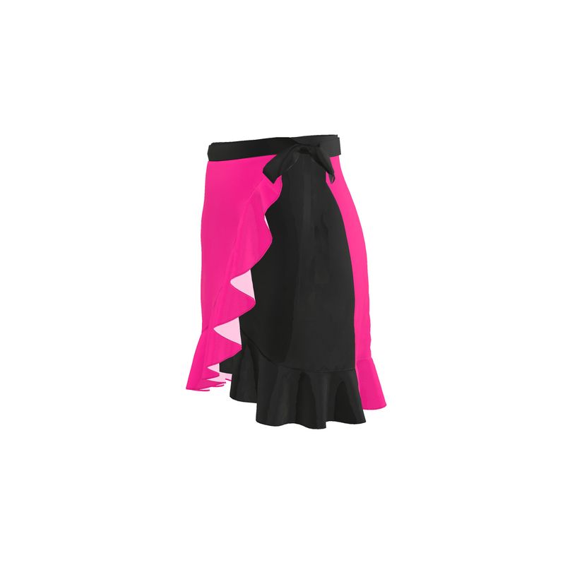 Pink GLO & Black, Flounce Skirt.