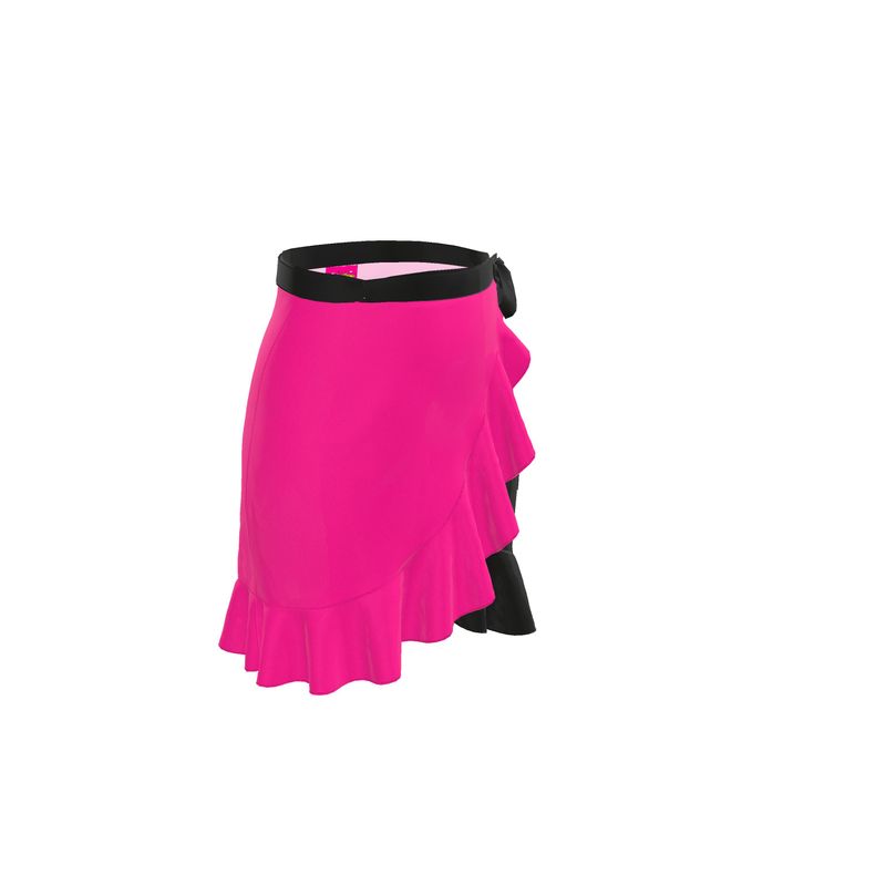 Pink GLO & Black, Flounce Skirt.