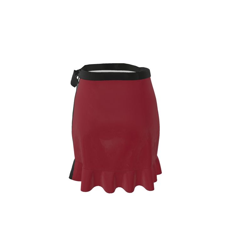 Burgundy & Black, Flounce Skirt.