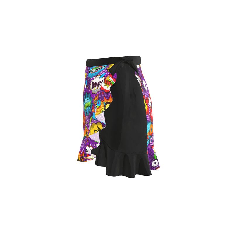 Purple Pop Art, Flounce Skirt.
