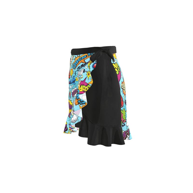 Blue Pop Art, Flounce Skirt.