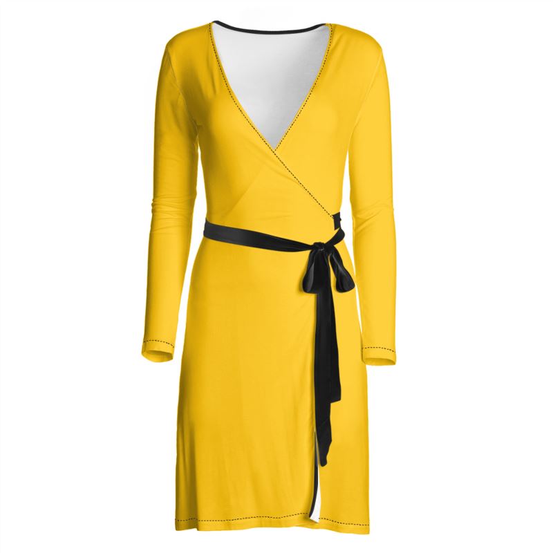 Mikado Yellow, Wrap Dress.