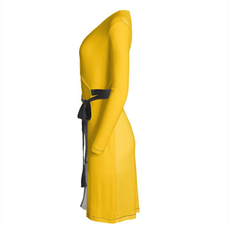 Mikado Yellow, Wrap Dress.