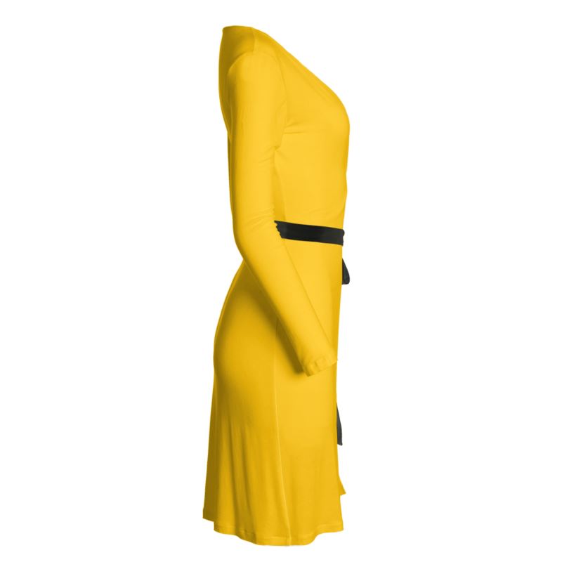 Mikado Yellow, Wrap Dress.