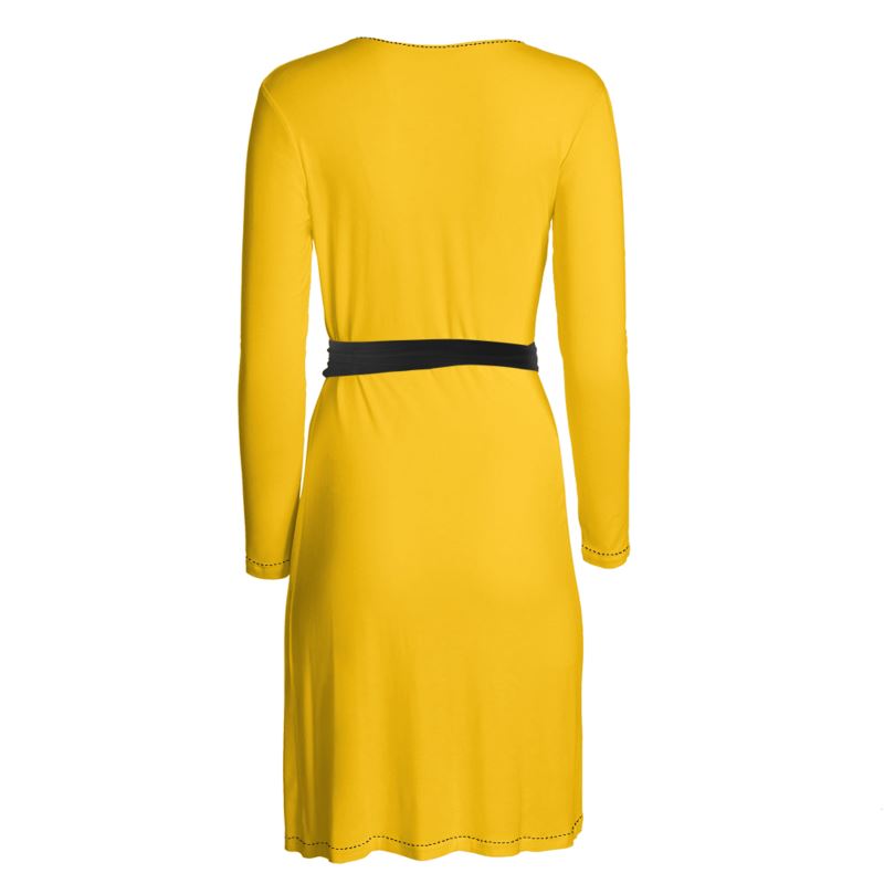 Mikado Yellow, Wrap Dress.