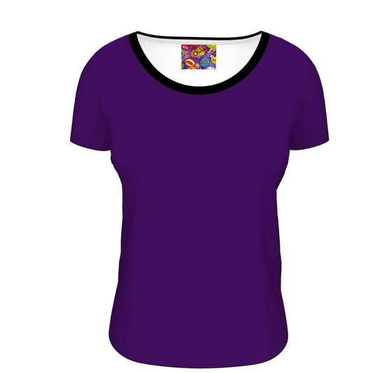 Obsidian shell color, Ladies Scoop Neck T-Shirt.