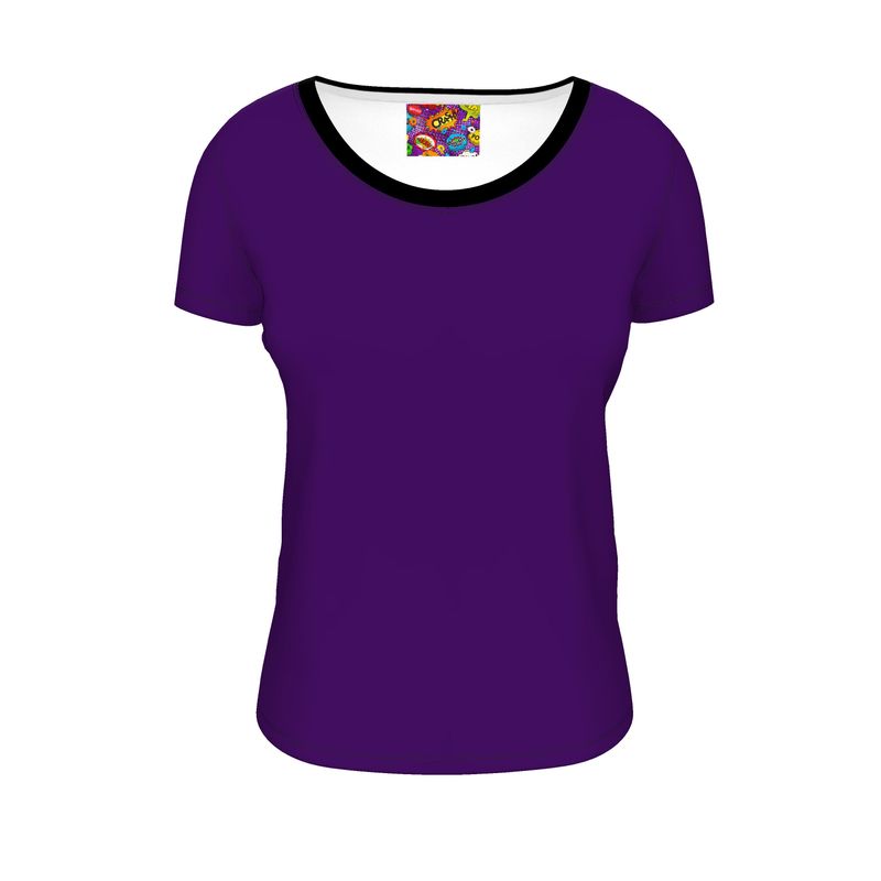 Obsidian shell color, Ladies Scoop Neck T-Shirt.