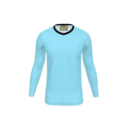 Light Blue, Slim Fit V-Neck, T-Shirt.