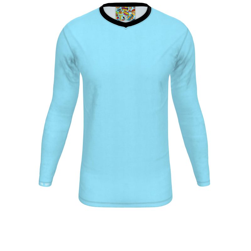 Light Blue, Slim Fit V-Neck, T-Shirt.