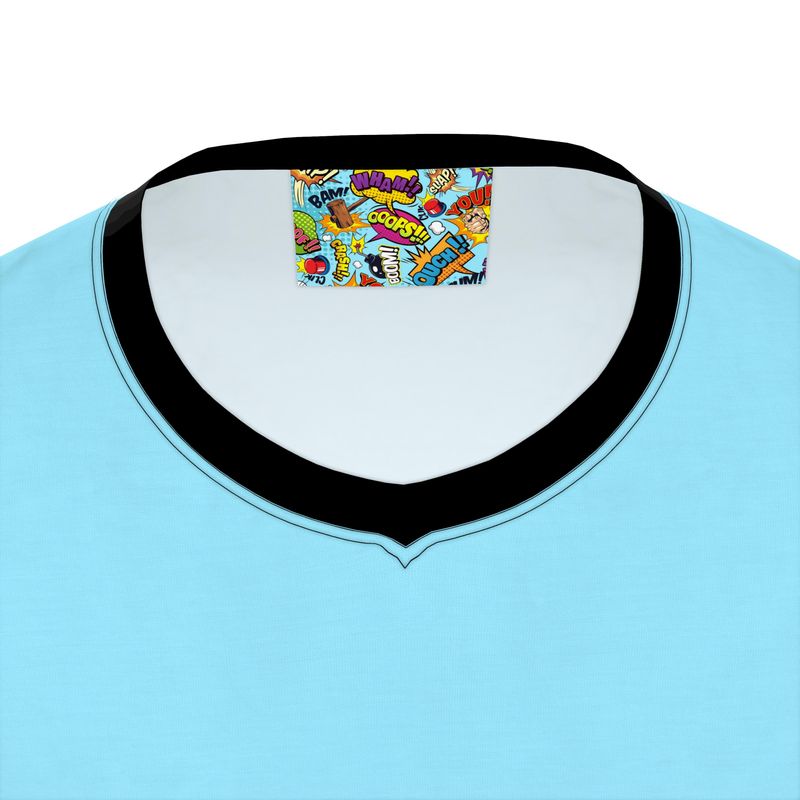 Light Blue, Slim Fit V-Neck, T-Shirt.