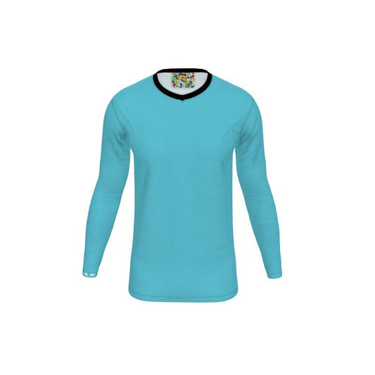 Blue, Slim Fit V-Neck T-Shirt.