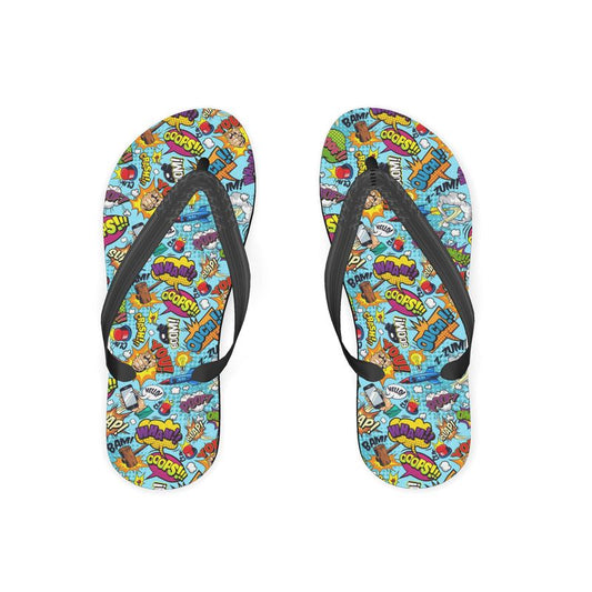 Blue Pop Art, Flip Flops.