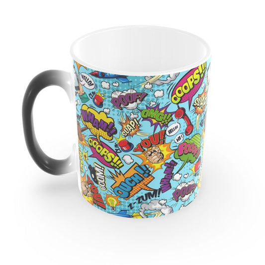 Blue Pop Art, Heat Changing Mug.