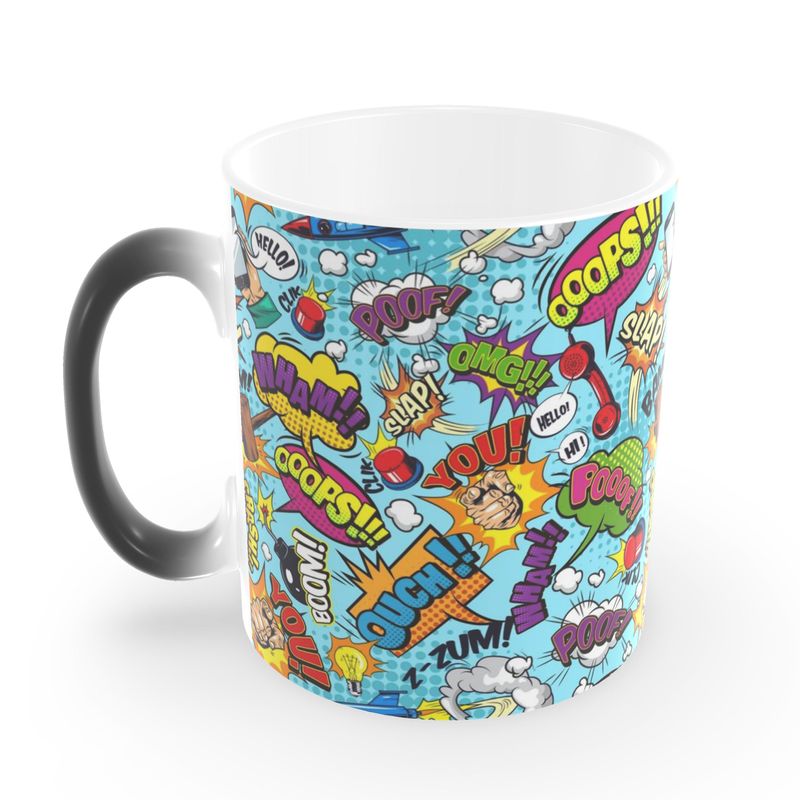 Blue Pop Art,  Heat Changing Mug.