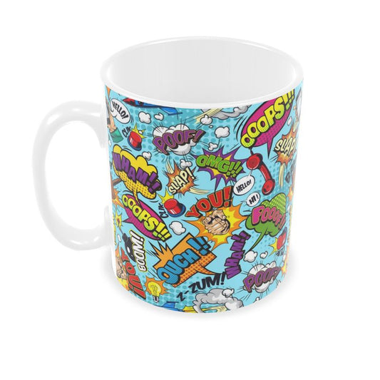 Blue Pop Art,  Builders Mugs.