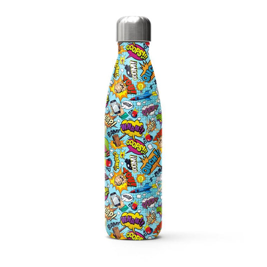 Blue Pop Art, Stainless Steel Thermal Bottle.